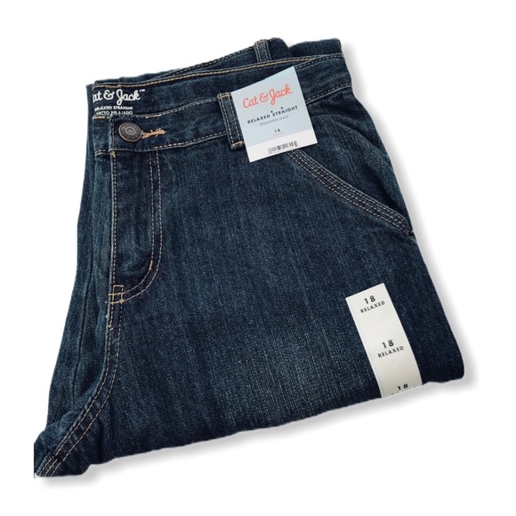 Cat & Jack boys relaxed fit carpenter jeans Retro Jeans Unique Cool Construction - Picture 1 of 8
